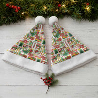 Hawaiian Santa Christmas Pattern Christmas Santa Hat White Version LT01 - Polynesian Pride