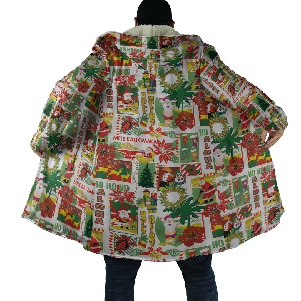 Hawaiian Santa Christmas Pattern Cloak White Version LT01 - Polynesian Pride