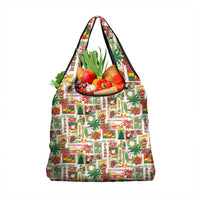 Hawaiian Santa Christmas Pattern Grocery Bag White Version LT01 1-pack One Size Red - Polynesian Pride