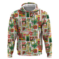 Hawaiian Santa Christmas Pattern Hoodie White Version LT01 Pullover Hoodie Red - Polynesian Pride