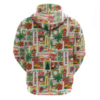 Hawaiian Santa Christmas Pattern Hoodie White Version LT01 - Polynesian Pride