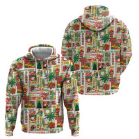 Hawaiian Santa Christmas Pattern Hoodie White Version LT01 - Polynesian Pride