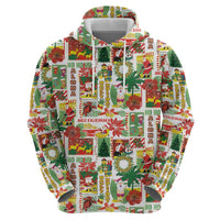 Hawaiian Santa Christmas Pattern Hoodie White Version LT01 - Polynesian Pride