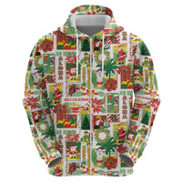 Hawaiian Santa Christmas Pattern Hoodie White Version LT01 - Polynesian Pride