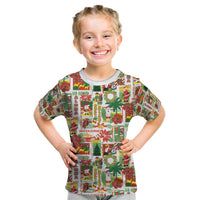 Hawaiian Santa Christmas Pattern Kid T Shirt White Version LT01 Red - Polynesian Pride