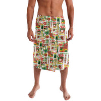 Hawaiian Santa Christmas Pattern Lavalava White Version LT01 Red - Polynesian Pride