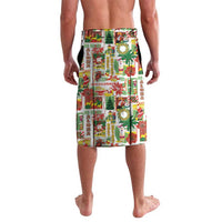 Hawaiian Santa Christmas Pattern Lavalava White Version LT01 - Polynesian Pride