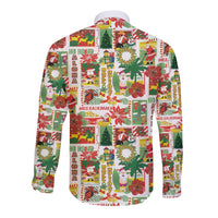 Hawaiian Santa Christmas Pattern Long Sleeve Button Shirt White Version LT01 - Polynesian Pride