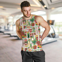 Hawaiian Santa Christmas Pattern Men Tank Top White Version LT01 Red - Polynesian Pride