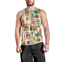 Hawaiian Santa Christmas Pattern Men Tank Top White Version LT01 - Polynesian Pride