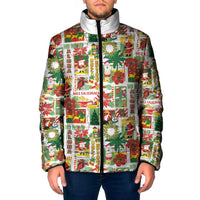 Hawaiian Santa Christmas Pattern Padded Jacket White Version LT01 Men Red - Polynesian Pride