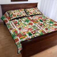 Hawaiian Santa Christmas Pattern Quilt Bed Set White Version LT01 - Polynesian Pride