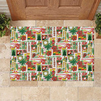 Hawaiian Santa Christmas Pattern Rubber Doormat White Version LT01 Red - Polynesian Pride