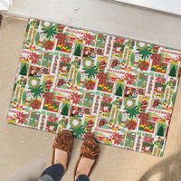Hawaiian Santa Christmas Pattern Rubber Doormat White Version LT01 - Polynesian Pride