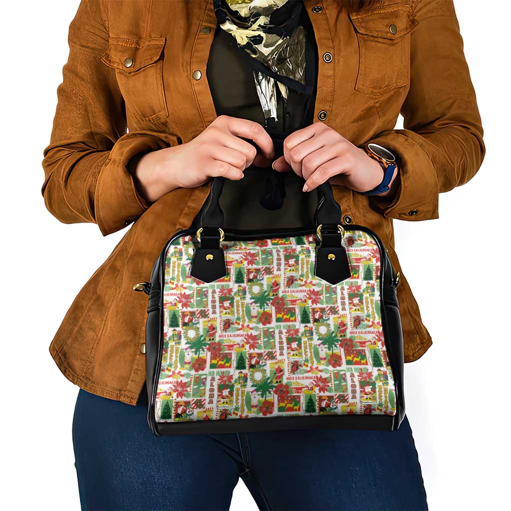 Hawaiian Santa Christmas Pattern Shoulder Handbag White Version LT01 - Polynesian Pride