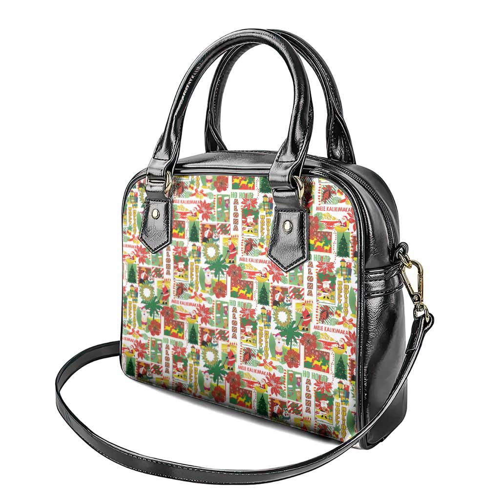 Hawaiian Santa Christmas Pattern Shoulder Handbag White Version LT01 - Polynesian Pride