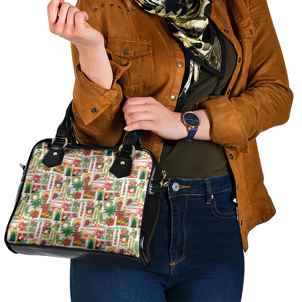 Hawaiian Santa Christmas Pattern Shoulder Handbag White Version LT01 - Polynesian Pride