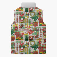 Hawaiian Santa Christmas Pattern Sleeveless Puffer Jacket White Version LT01 - Polynesian Pride