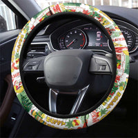 Hawaiian Santa Christmas Pattern Steering Wheel Cover White Version LT01 - Polynesian Pride
