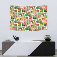 Hawaiian Santa Christmas Pattern Tapestry White Version LT01 - Polynesian Pride