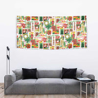 Hawaiian Santa Christmas Pattern Tapestry White Version LT01 - Polynesian Pride