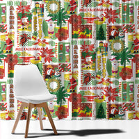 Hawaiian Santa Christmas Pattern Window Curtain White Version LT01 - Polynesian Pride