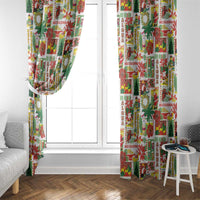 Hawaiian Santa Christmas Pattern Window Curtain White Version LT01 - Polynesian Pride