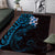 New Zealand Tuatara Plumeria Area Rug Maori Blue Koru Tribal Tattoo