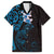 New Zealand Tuatara Plumeria Family Matching Long Sleeve Bodycon Dress and Hawaiian Shirt Maori Blue Koru Tribal Tattoo