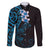 New Zealand Tuatara Plumeria Family Matching Long Sleeve Bodycon Dress and Hawaiian Shirt Maori Blue Koru Tribal Tattoo