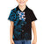 New Zealand Tuatara Plumeria Family Matching Off Shoulder Short Dress and Hawaiian Shirt Maori Blue Koru Tribal Tattoo