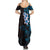 New Zealand Tuatara Plumeria Family Matching Summer Maxi Dress and Hawaiian Shirt Maori Blue Koru Tribal Tattoo