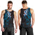 New Zealand Tuatara Plumeria Men Tank Top Maori Blue Koru Tribal Tattoo