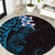 New Zealand Tuatara Plumeria Round Carpet Maori Blue Koru Tribal Tattoo