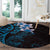 New Zealand Tuatara Plumeria Round Carpet Maori Blue Koru Tribal Tattoo