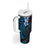 New Zealand Tuatara Plumeria Tumbler With Handle Maori Blue Koru Tribal Tattoo