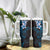 New Zealand Tuatara Plumeria Tumbler With Handle Maori Blue Koru Tribal Tattoo