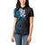 New Zealand Tuatara Plumeria Women Polo Shirt Maori Blue Koru Tribal Tattoo