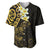 New Zealand Tuatara Plumeria Baseball Jersey Maori Gold Koru Tribal Tattoo