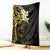 New Zealand Tuatara Plumeria Blanket Maori Gold Koru Tribal Tattoo