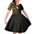 New Zealand Tuatara Plumeria Family Matching Short Sleeve Bodycon Dress and Hawaiian Shirt Maori Gold Koru Tribal Tattoo