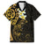 New Zealand Tuatara Plumeria Family Matching Short Sleeve Bodycon Dress and Hawaiian Shirt Maori Gold Koru Tribal Tattoo