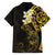 New Zealand Tuatara Plumeria Family Matching Short Sleeve Bodycon Dress and Hawaiian Shirt Maori Gold Koru Tribal Tattoo