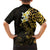 New Zealand Tuatara Plumeria Kid Hawaiian Shirt Maori Gold Koru Tribal Tattoo