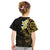 New Zealand Tuatara Plumeria Kid T Shirt Maori Gold Koru Tribal Tattoo