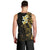 New Zealand Tuatara Plumeria Men Tank Top Maori Gold Koru Tribal Tattoo