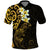 New Zealand Tuatara Plumeria Polo Shirt Maori Gold Koru Tribal Tattoo