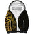 New Zealand Tuatara Plumeria Sherpa Hoodie Maori Gold Koru Tribal Tattoo