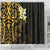 New Zealand Tuatara Plumeria Shower Curtain Maori Gold Koru Tribal Tattoo