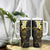 New Zealand Tuatara Plumeria Tumbler With Handle Maori Gold Koru Tribal Tattoo